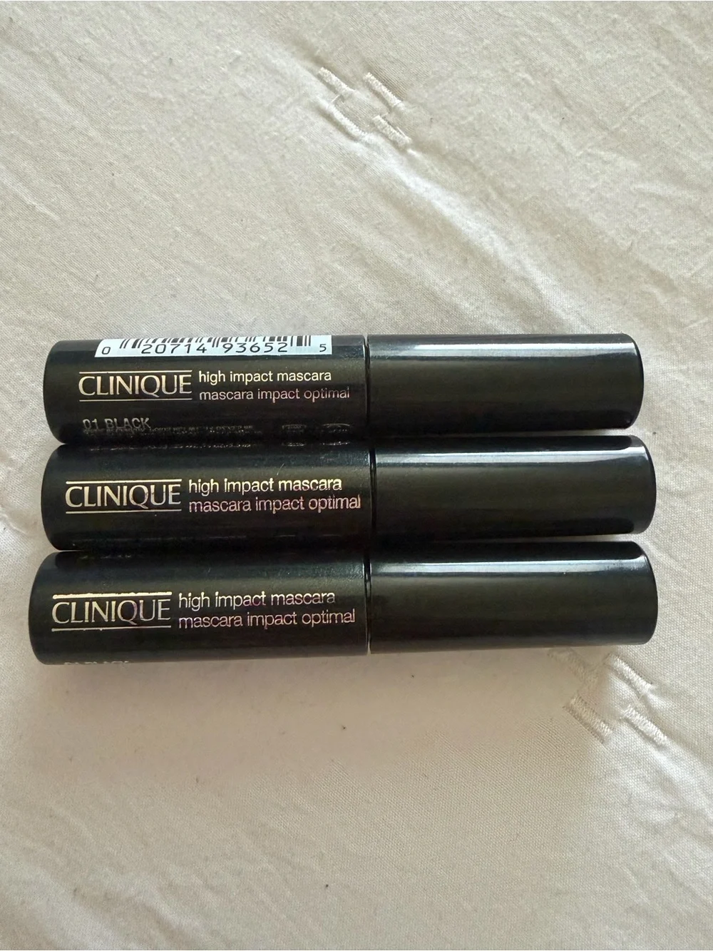 Three Deluxe Sample Size Clinique High Impact Mascara Tubes – in Black